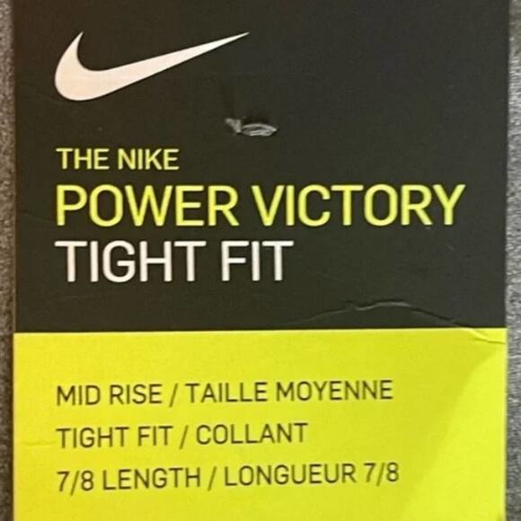 Nike Power Victory Training Tights Grey Pink Stripe Large Compression Athletic - Picture 5 of 8